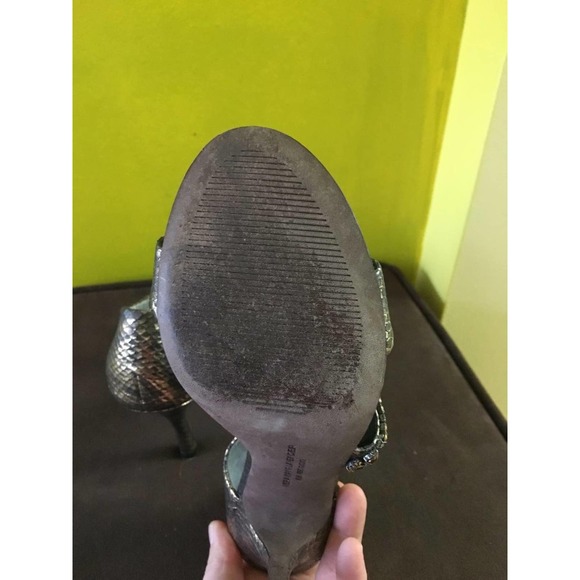 VERA WANG LAVENDER Snakeskin JEWEL Strappy SANDALS Heels 6.5 SPECIAL Occasion - Picture 10 of 11